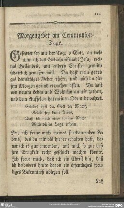 [Anweisung zum guten Verhalten am Communiontage]