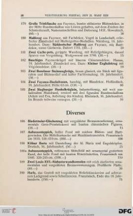 Diverses (Nr. 186-192)