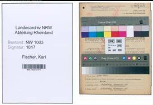 Entnazifizierung Karl Fischer , geb. 24.04.1890 (Buchhalter)