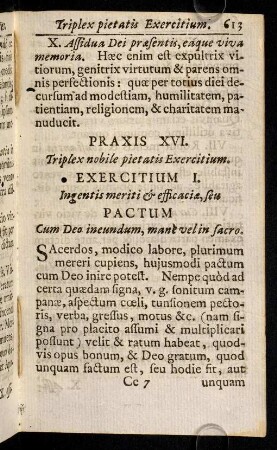 613-626, Praxis peragendi triplex pietatis exercitium.