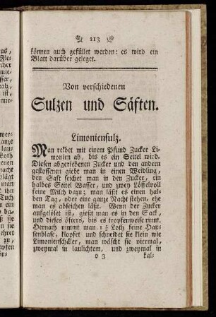 Von verschiedenen Sulzen und Säften.