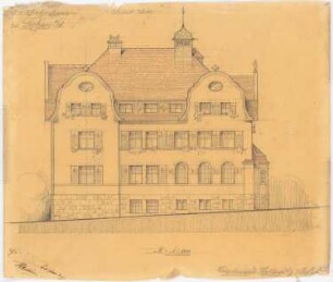 Siechenhaus, Tichau: Seitenansicht Südost-Seite 1:100