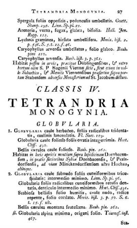Classis IV. Tetrandria Monogynia