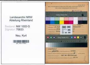 Entnazifizierung Kurt Neu, geb. 10.05.1911 (Gastwirt)