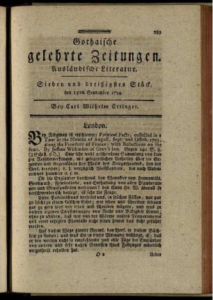 Sieben und dreißigstes Stück, den 13ten September 1794.