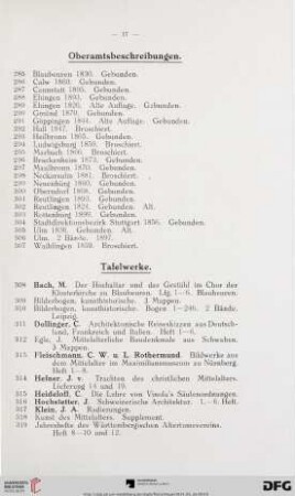 Oberamtsbeschreibungen (Nr. 285-307)