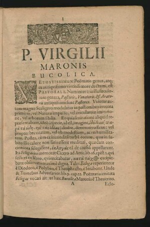 P. Virgilii Maronis Bucolica.
