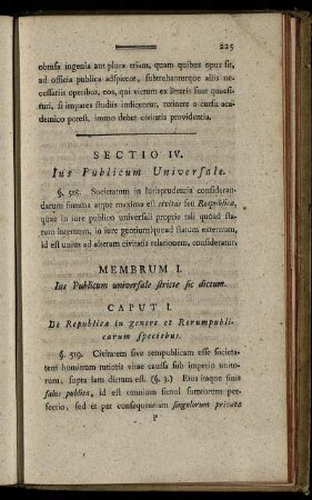 Sectio IV. Ius Publicum Universale.