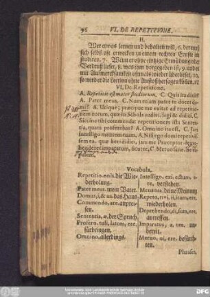 VI. De Repetitione.