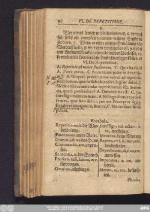 VI. De Repetitione.