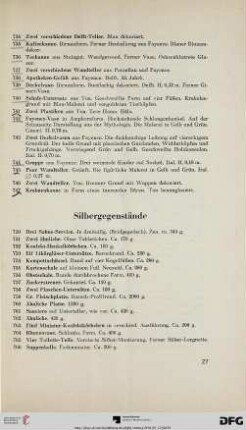 Silbergegenstände (Nr. 750-899)