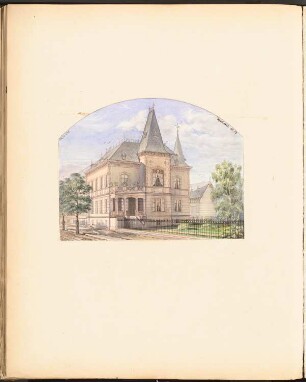 Villa, Gera Monatskonkurrenz April 1878: Perspektivische Ansicht