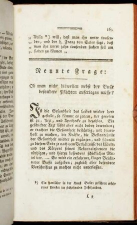 Neunte Frage: Ob man nicht bisweilen nebst der Busse besondere Pflichten auferlegen müsse?