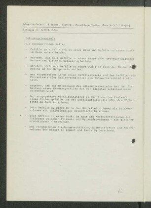 Lehrgang 07: Gefälleböden