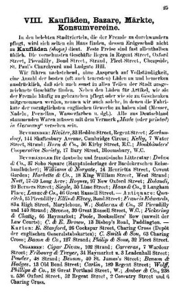 VIII. Kaufläden. Bazare. Märkte. Konsumvereine