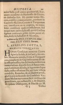 Anno urbis DCLXXXVIII ... L. Aurelius Cotta. L. Manlius Torquatus.