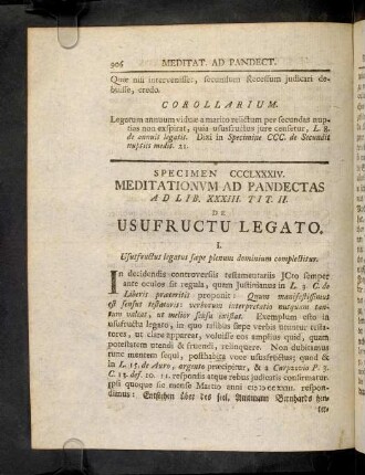 906-909, Ad Lib. XXXIII. Tit. II. De Usu Et Usufructu ...