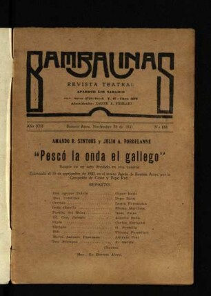 Pescó la onda el gallego : sainete en un acto dividido en tres cuadros