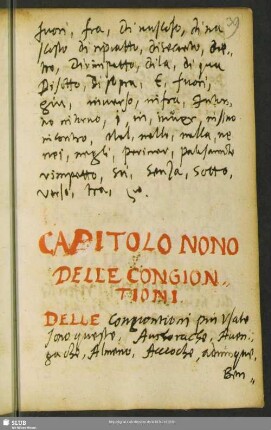 Capitolo nono. Delle congiontioni