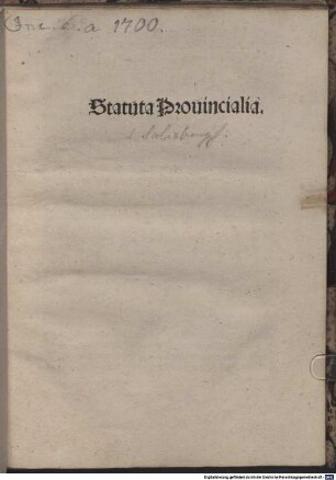 Statuta provincialia Salisburgensia