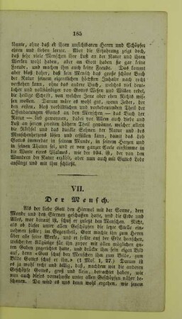 VII. Der Mensch