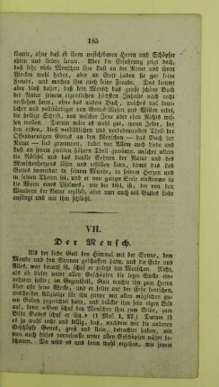 VII. Der Mensch
