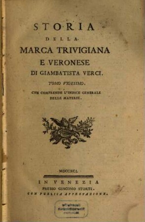 Storia Della Marca Trivigiana E Veronese. 20