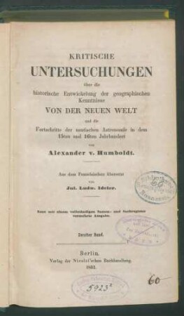 Kritische Untersuchungen... - Neue mit e. vollst. Namen- u. Sachreg. verm. Ausg. - 2. Bd