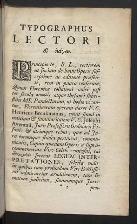 Typographus lectori