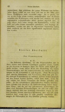Vierter Abschnitt. Das Sonnensystem