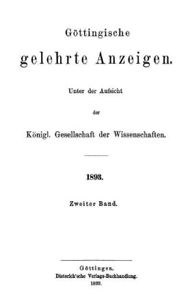 1893,2: Göttingische gelehrte Anzeigen