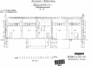 Mühlacker: Nebengebäude Elektrizitätswerk Längenschnitt