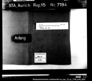 Die Unterhaltung des Weges von Aurich nach Dornum