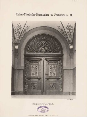 Kaiser-Friedrich-Gymnasium, Frankfurt/Main: Haupteingang