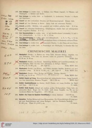 Chinesische Malerei (Nr. 257-278)