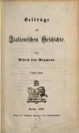 Beiträge zur italienischen Geschichte, 3