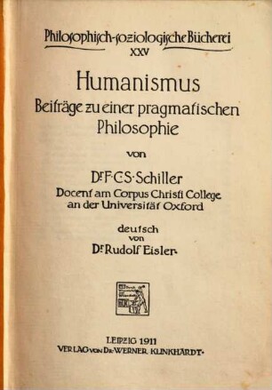 Humanismus : Beiträge zu einer pragmatischen Philosophie