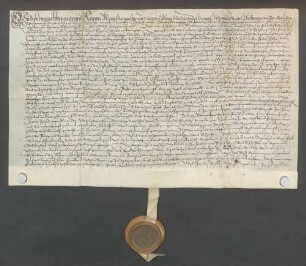 Michael Spengel, Schultheiß, und genannte Mitglieder des Gerichts zu Zeutern beurkunden eine Gültverschreibung des Hans Straub über 15 Gulden gegenüber Wilhelm Rehm, Generalkollektor des Bistums Speyer.