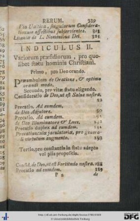 Indiculus II. Variorum praesidiorum, pro quolibet statu hominis Christiani.