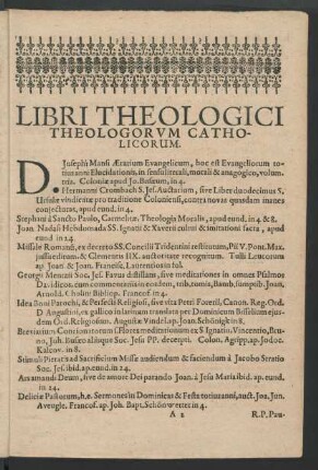 Libri Theologici Theologorum Catholicorum.