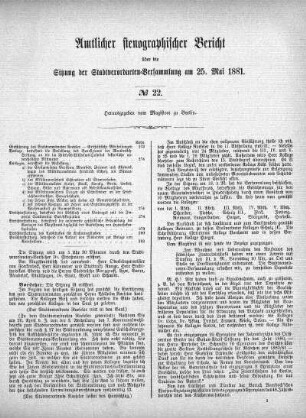 No. 22, 25. Mai 1881