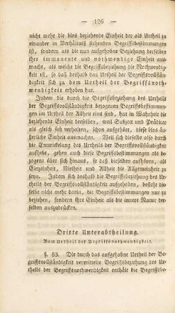 Dritte Unterabtheilung. Vom Urtheil der Begriffsnothwendigkeit