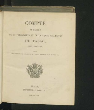 Pour l'année 1846