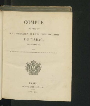 Pour l'année 1846