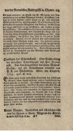 Erläuterte Experimentalchymie. T.1.