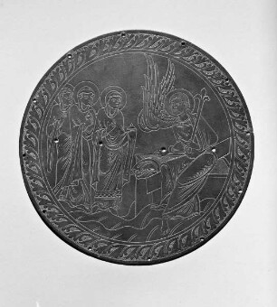 Der Radleuchter Friedrich Barbarossas — Platte vom Radleuchter Kaiser Friedrich Barbarossas: Frauen am Grab Christi