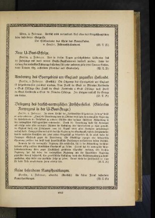 Keine besonderen Kampfhandlungen.