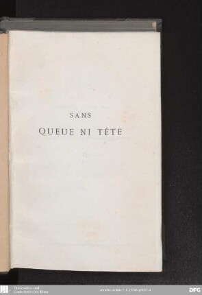 Sans queue ni tête : récits extravagantes