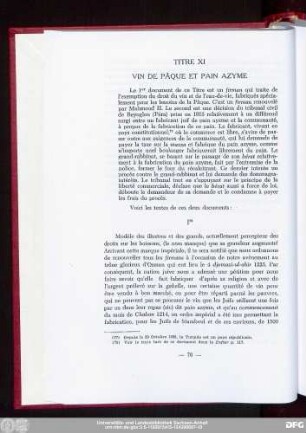 Titre XI Vin De Pâque Et Pain Azyme