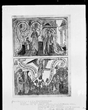 Canticum Canticorum (Allegorische Übertragung des Hohenliedes) — Zwei Szenen aus dem Hohelied, Folio 6 recto